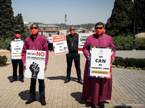 Bischöfe in Südafrika protestieren gegen Korruption. 