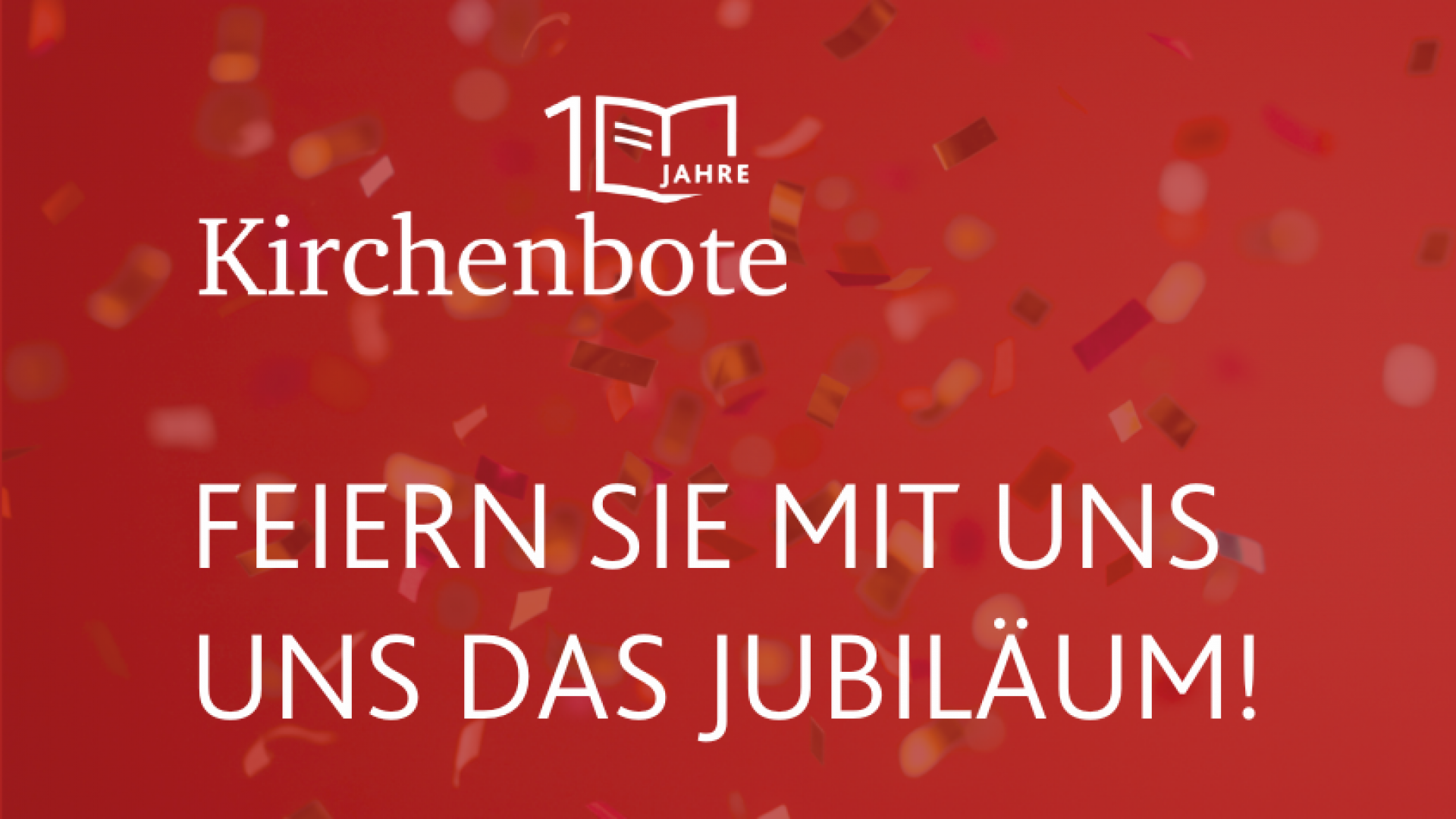 Ein roter Hintergrund mit weißer Schrift 