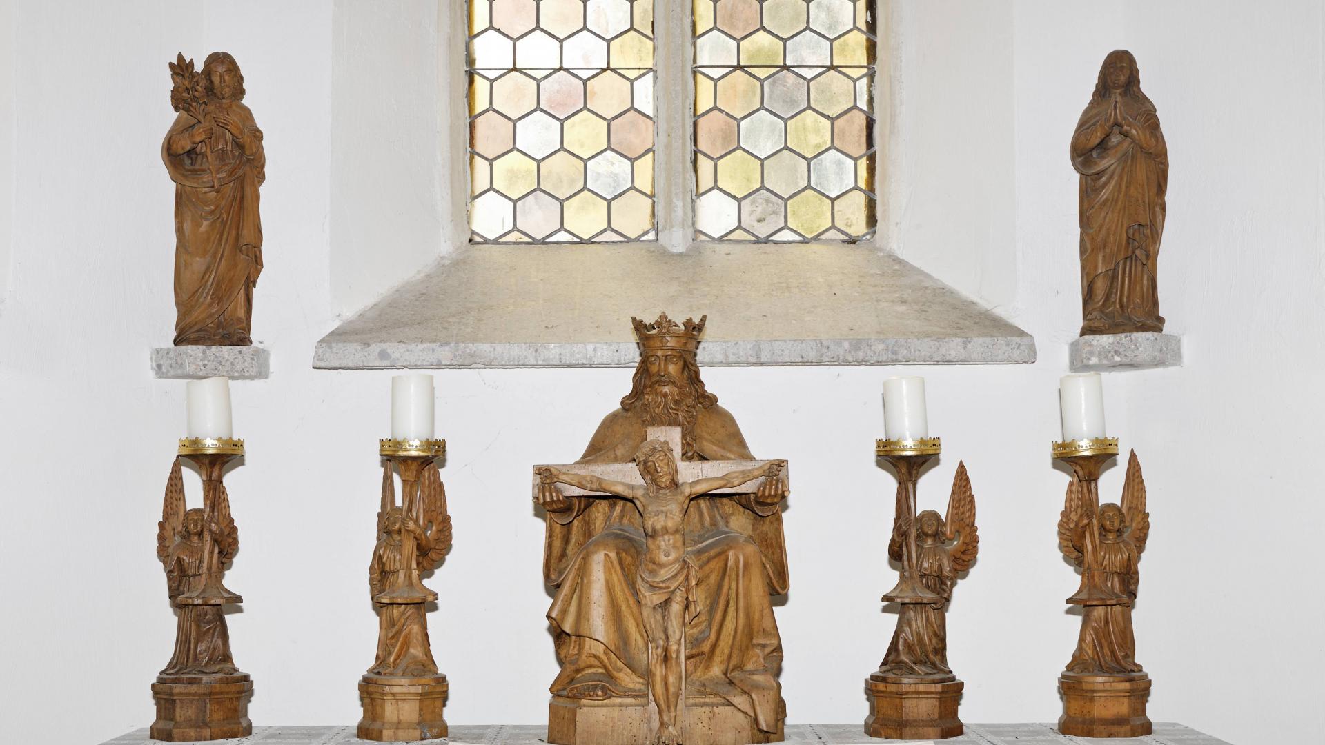 Schnitzerei Gottvater und Sohn