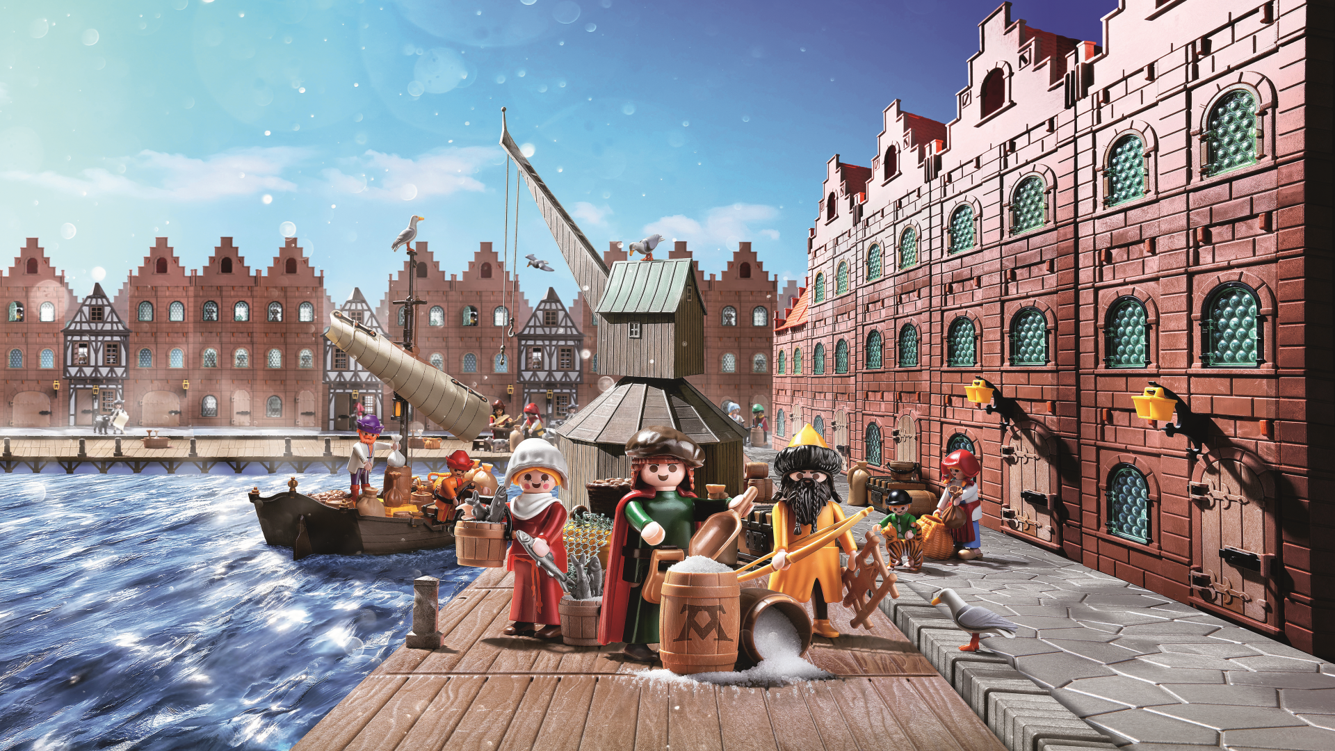 Szene von Playmobil der Lüneburger Innenstadt