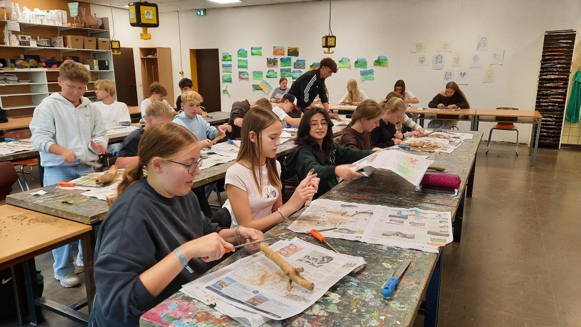 Kunstaktion in Schule