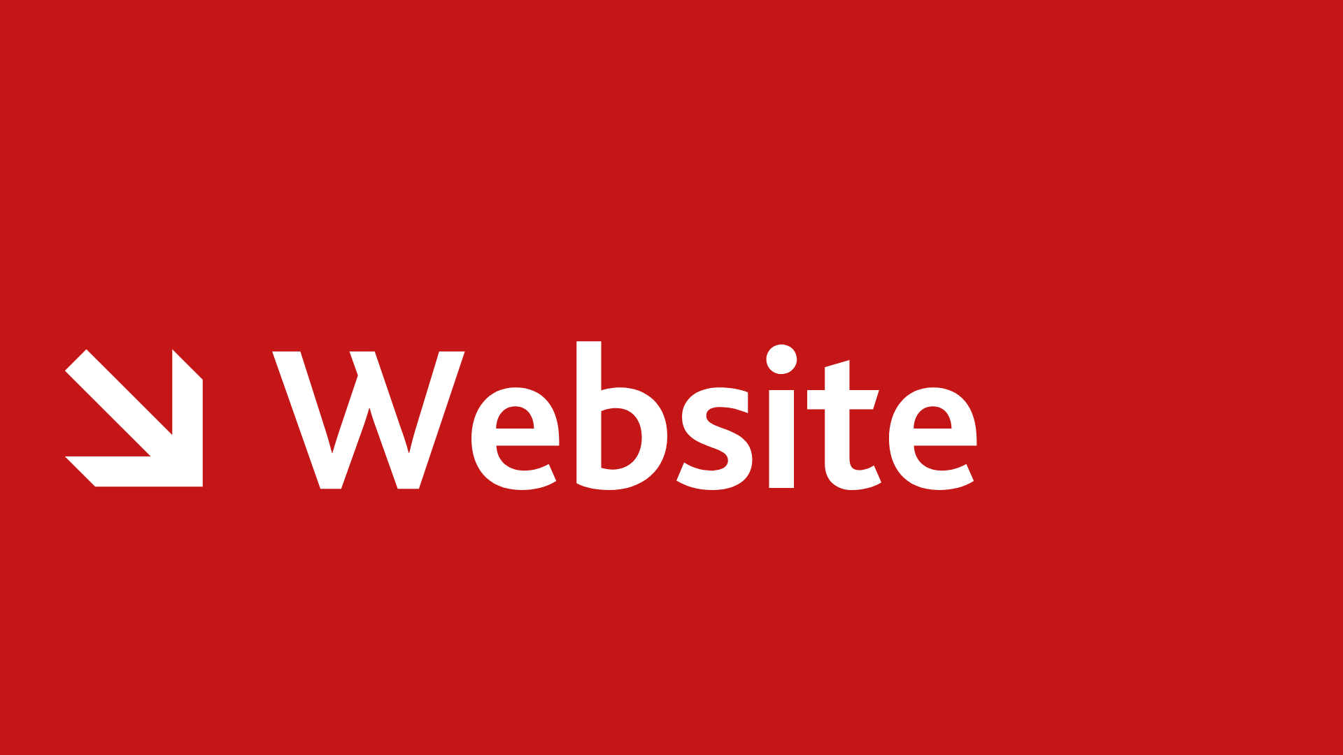 Roter Hintergrund, mit Pfeil und Text Website
