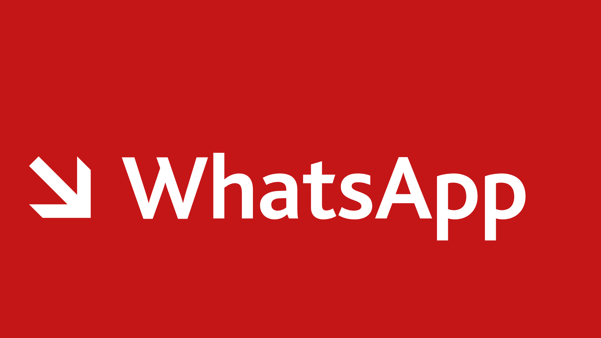 Roter Hintergrund, mit Pfeil und Text WhatsApp